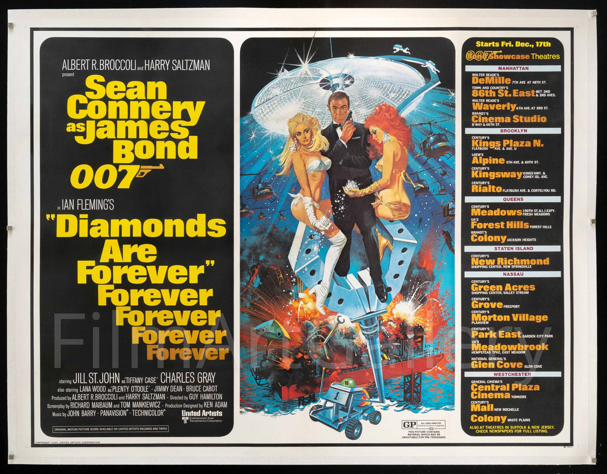 Diamonds are Forever Original Vintage Movie Poster