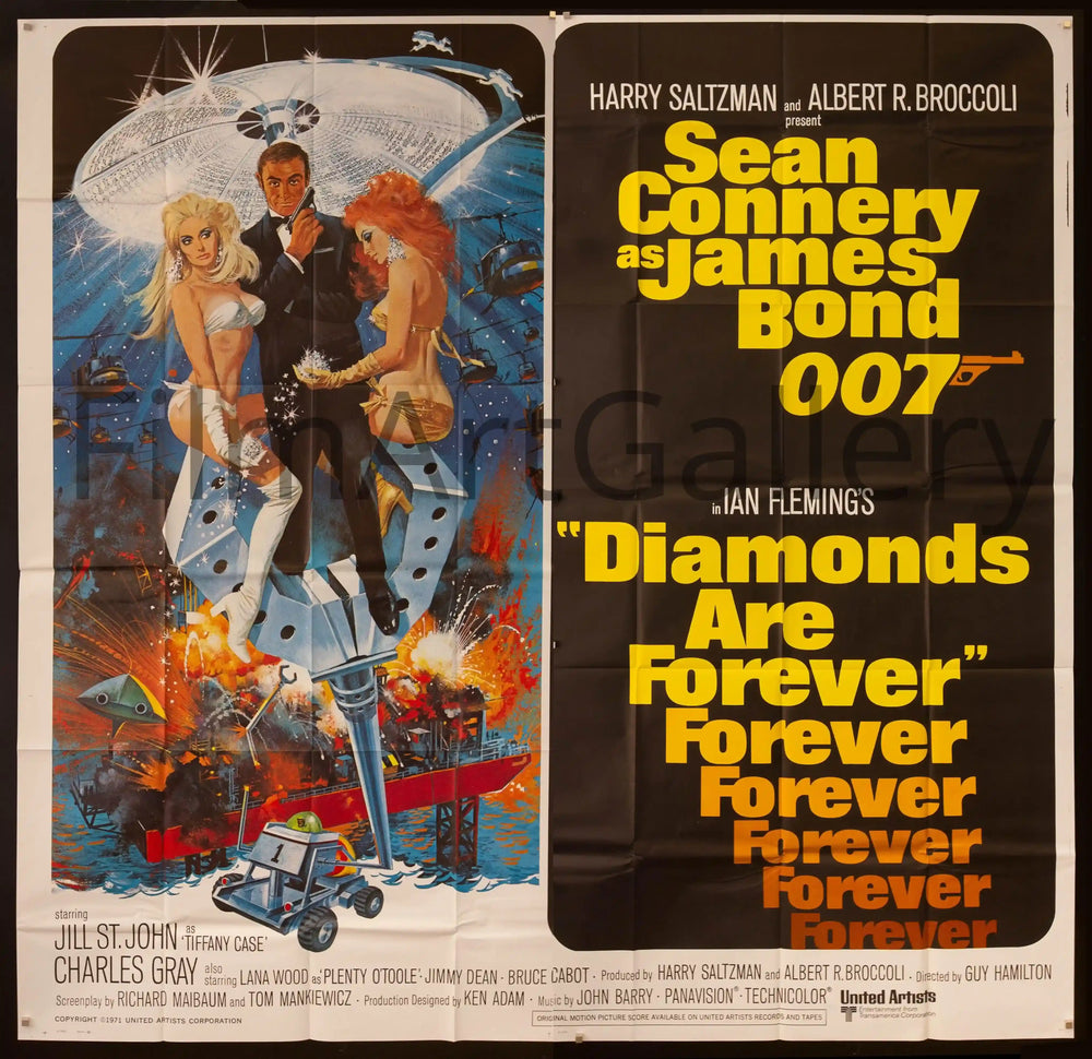 Diamonds are Forever Original Vintage Movie Poster
