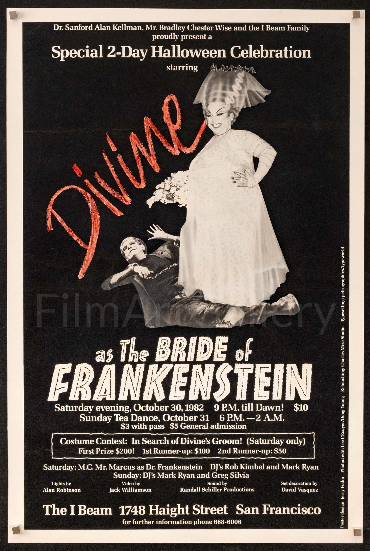 Divine as The Bride of Frankenstein Original Vintage Movie Poster
