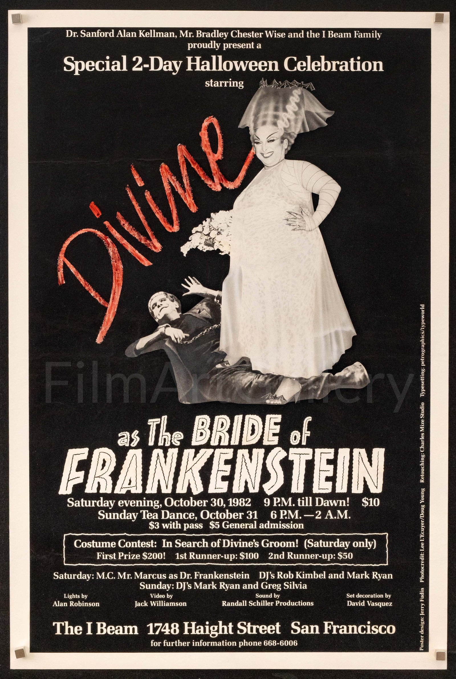 Divine as The Bride of Frankenstein Original Vintage Movie Poster