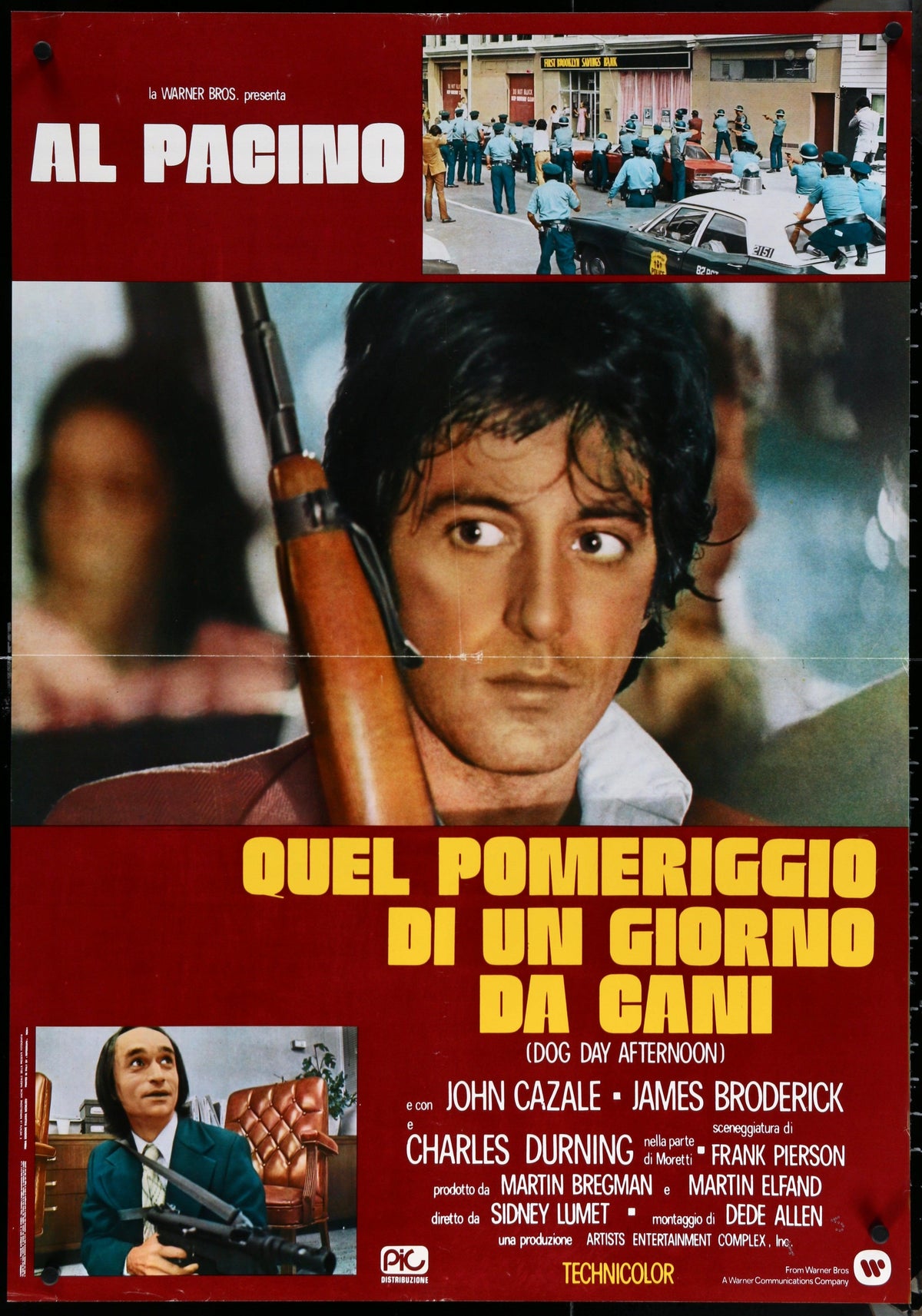 Dog Day Afternoon Italian 1 foglio (26x37) Original Vintage Movie Poster