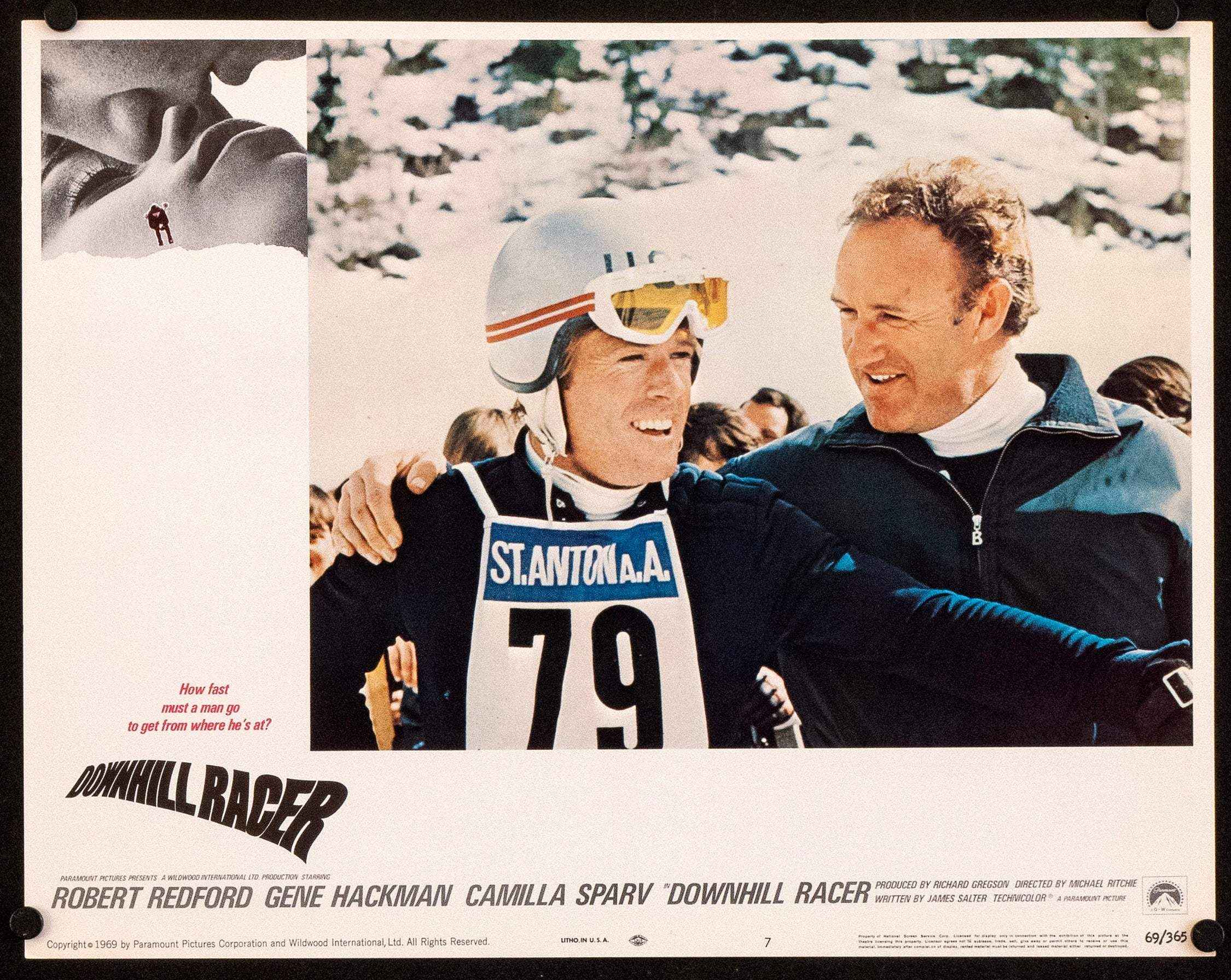 Downhill Racer Movie Poster 1969 Window Card (14x22)