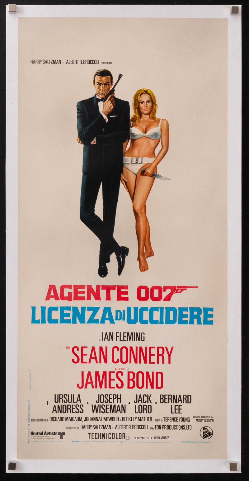 Dr. No Italian Locandina (13x28) Original Vintage Movie Poster