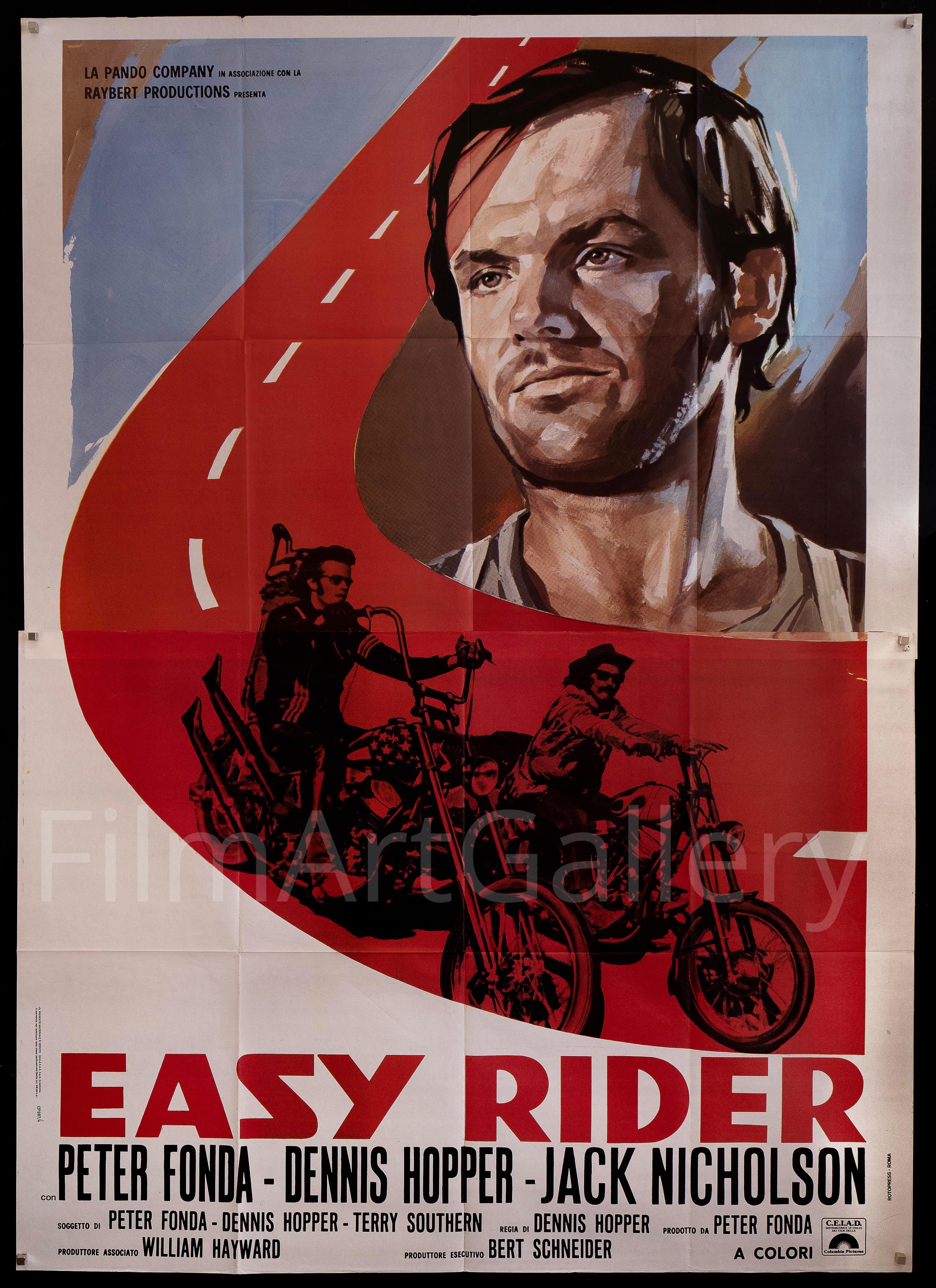 Easy Rider Movie Poster 1970's RI Italian 4 Foglio (55x78)