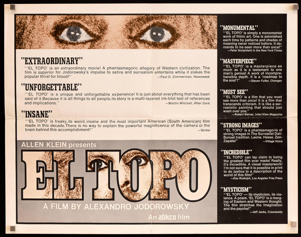 El Topo Original Vintage Movie Poster