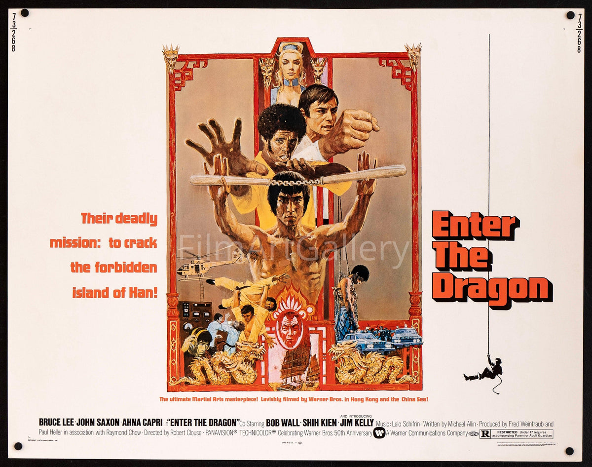 Enter the Dragon Half Sheet (22x28) Original Vintage Movie Poster