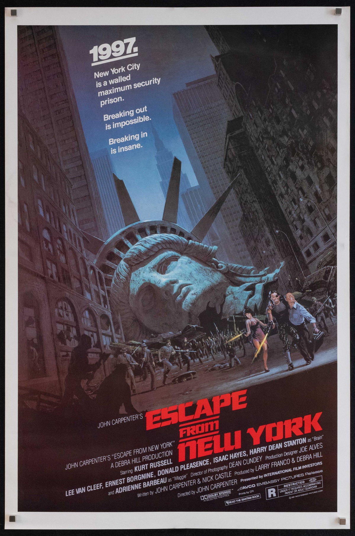 Escape From New York Original Vintage Movie Poster