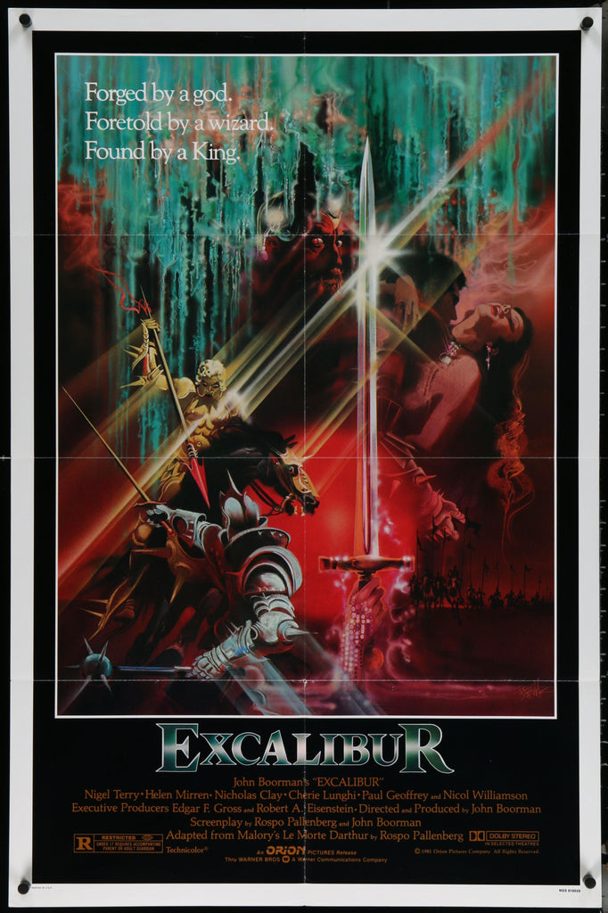 Excalibur 1 Sheet (27x41) Original Vintage Movie Poster