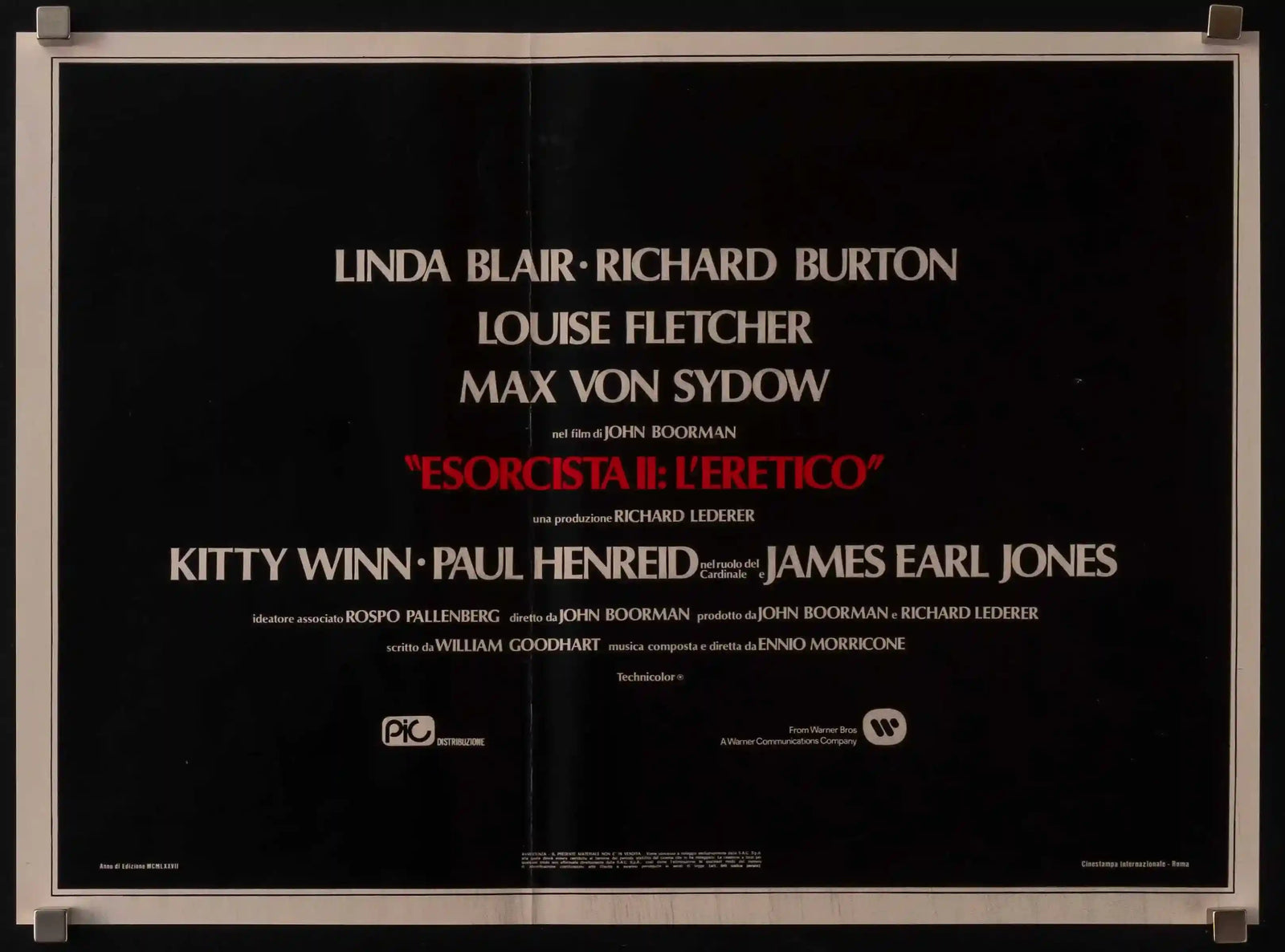 Exorcist 2: The Heretic Original Vintage Movie Poster
