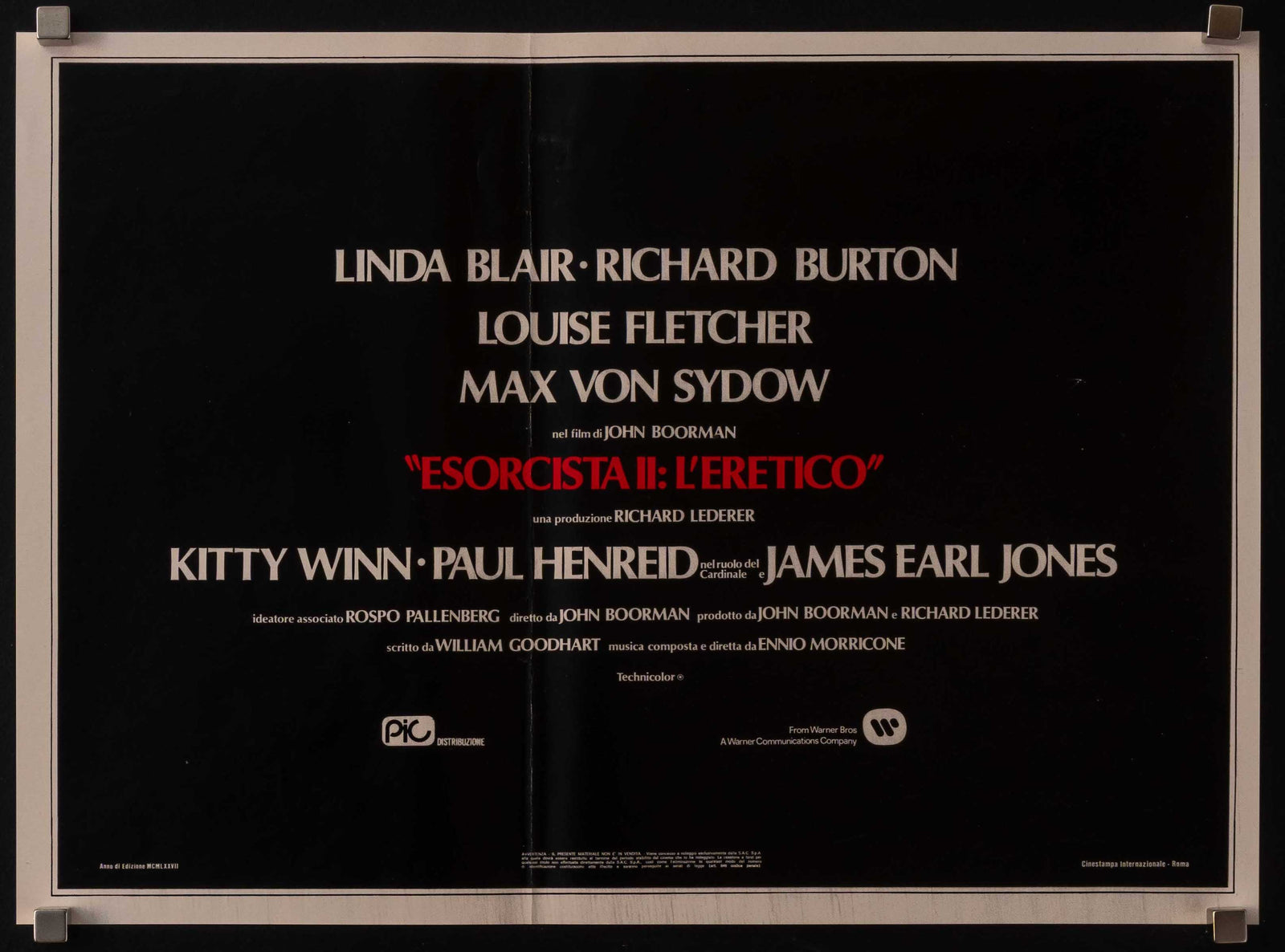 Exorcist 2: The Heretic Original Vintage Movie Poster