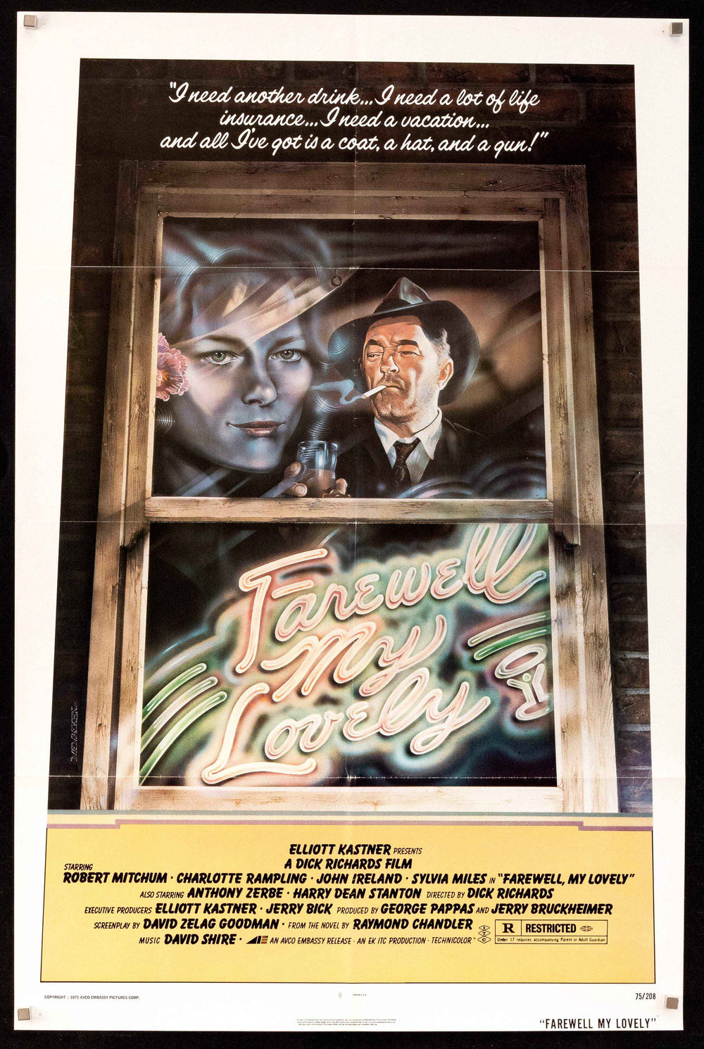 Farewell My Lovely Original Vintage Movie Poster