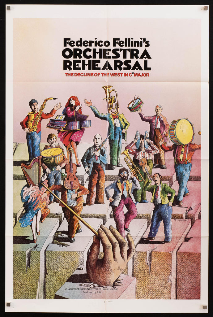 Fellini's Orchestra Rehearsal Original Vintage Movie Poster