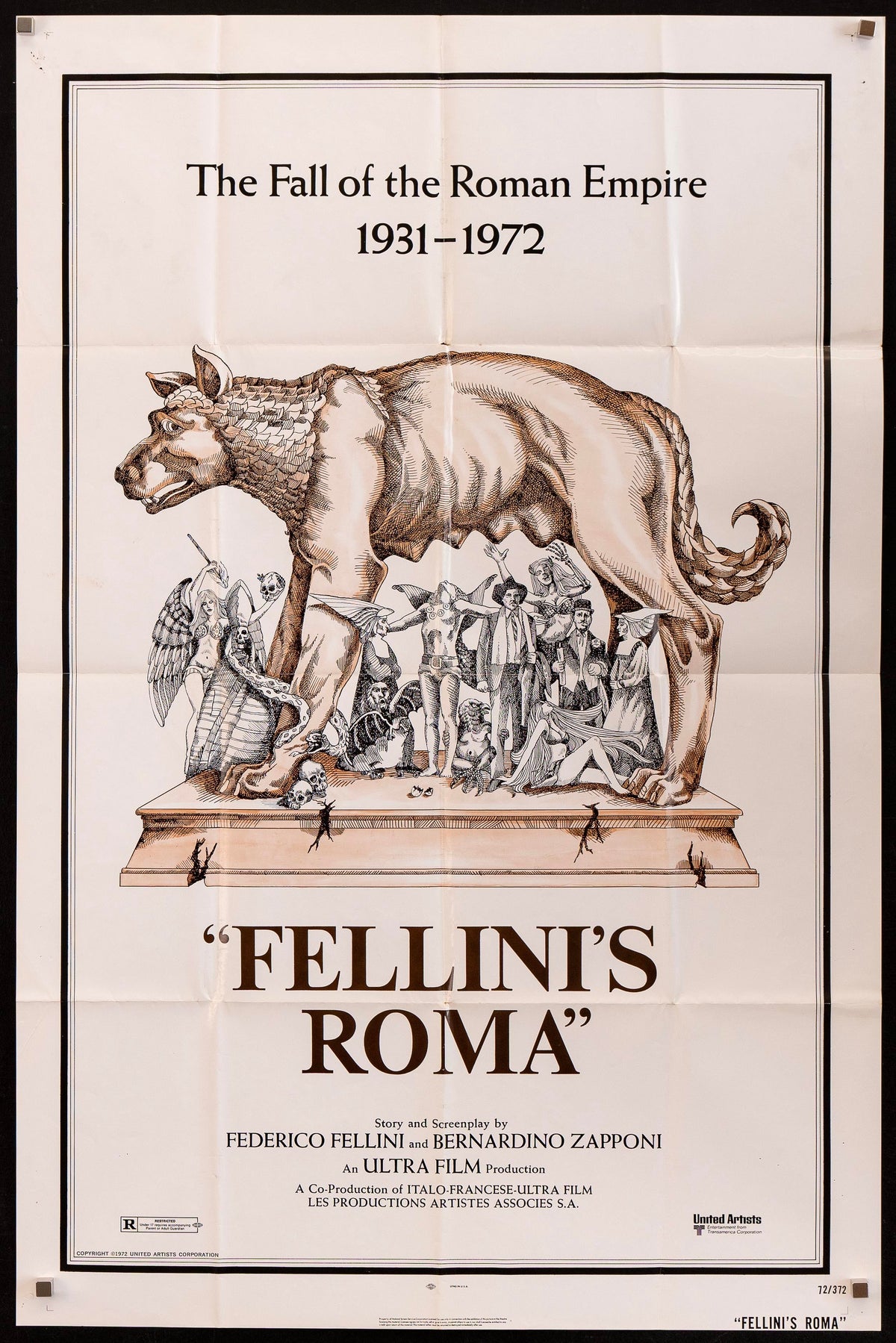 Fellini&#39;s Roma Original Vintage Movie Poster