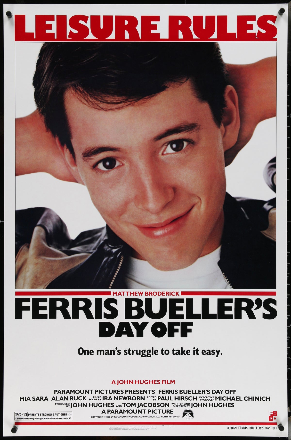 Ferris Bueller&#39;s Day Off 1 Sheet (27x41) Original Vintage Movie Poster