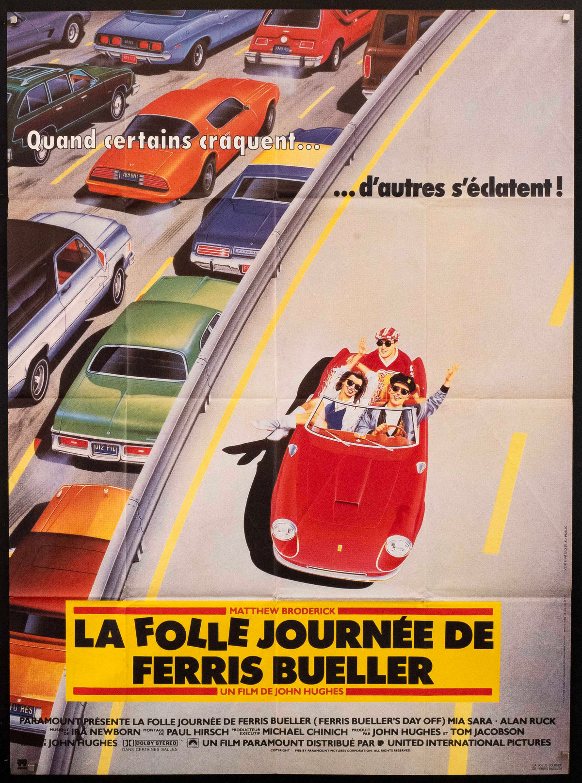 Ferris Bueller&#39;s Day Off French 1 Panel (47x63) Original Vintage Movie Poster
