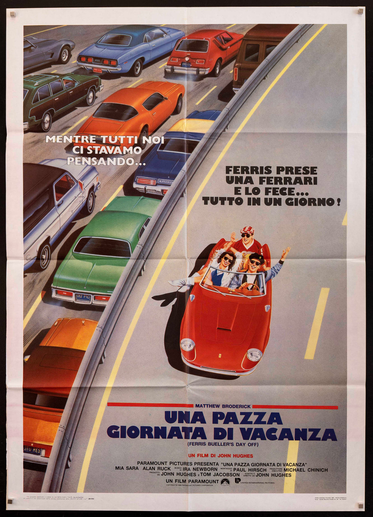 Ferris Bueller&#39;s Day Off Italian 2 foglio (39x55) Original Vintage Movie Poster