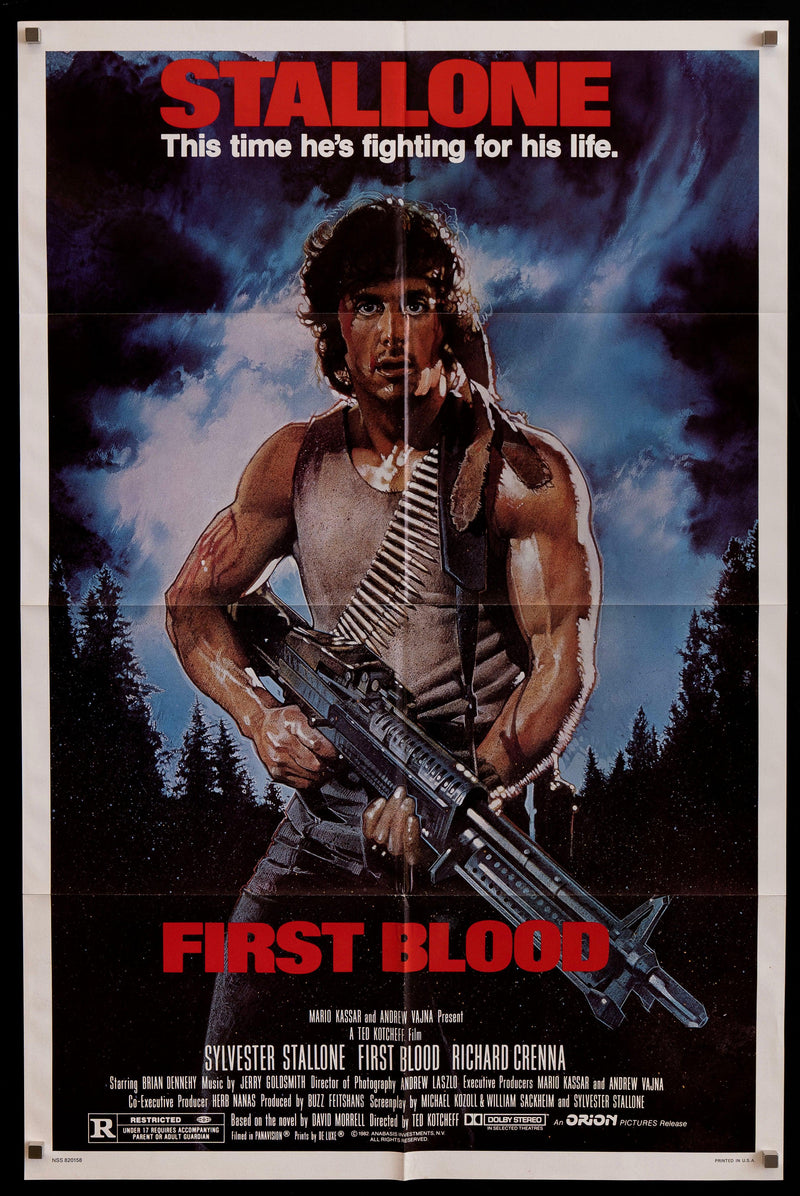 First Blood 1 Sheet (27x41) Original Vintage Movie Poster