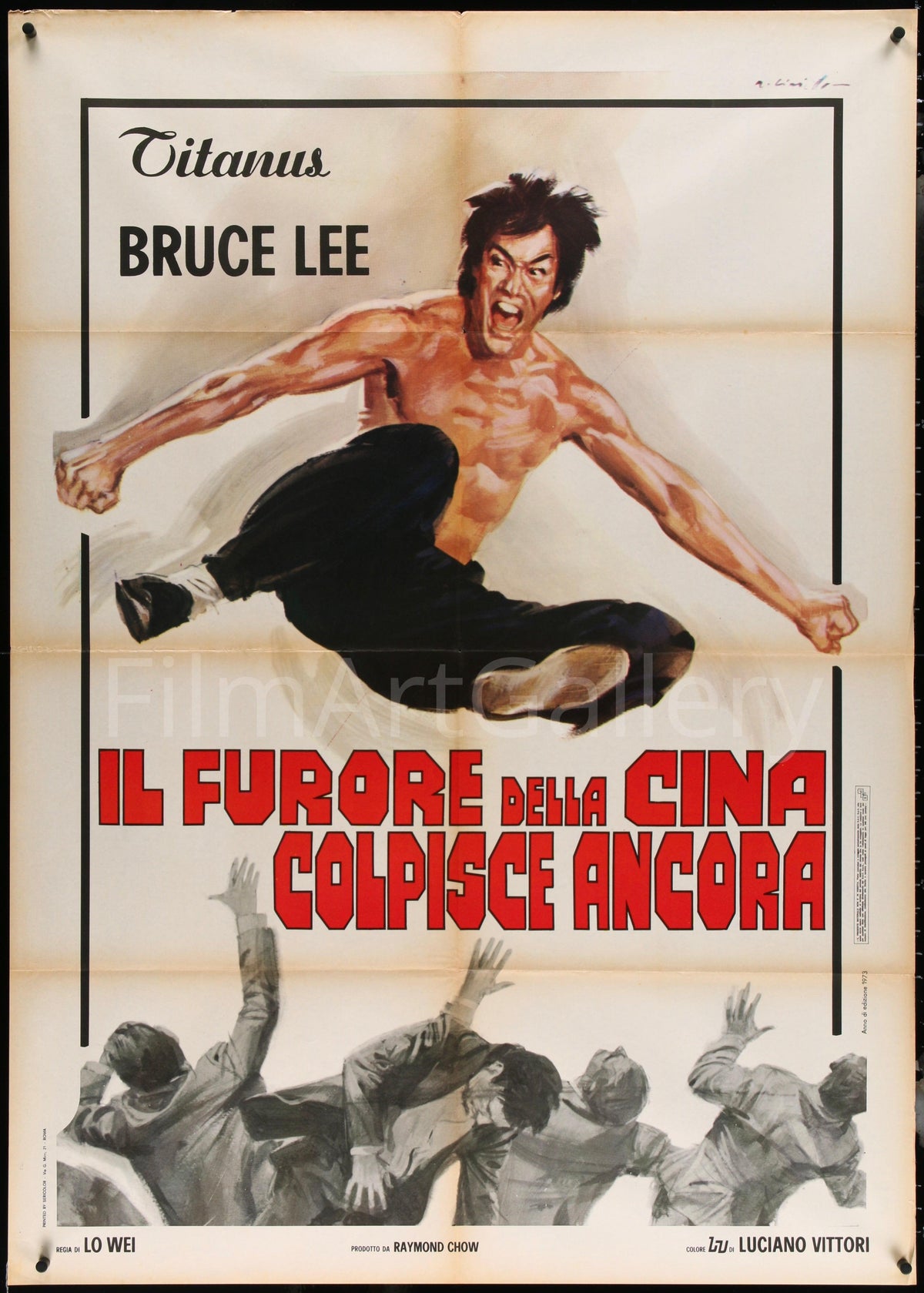 Fists of Fury Italian 2 Foglio (39x55) Original Vintage Movie Poster