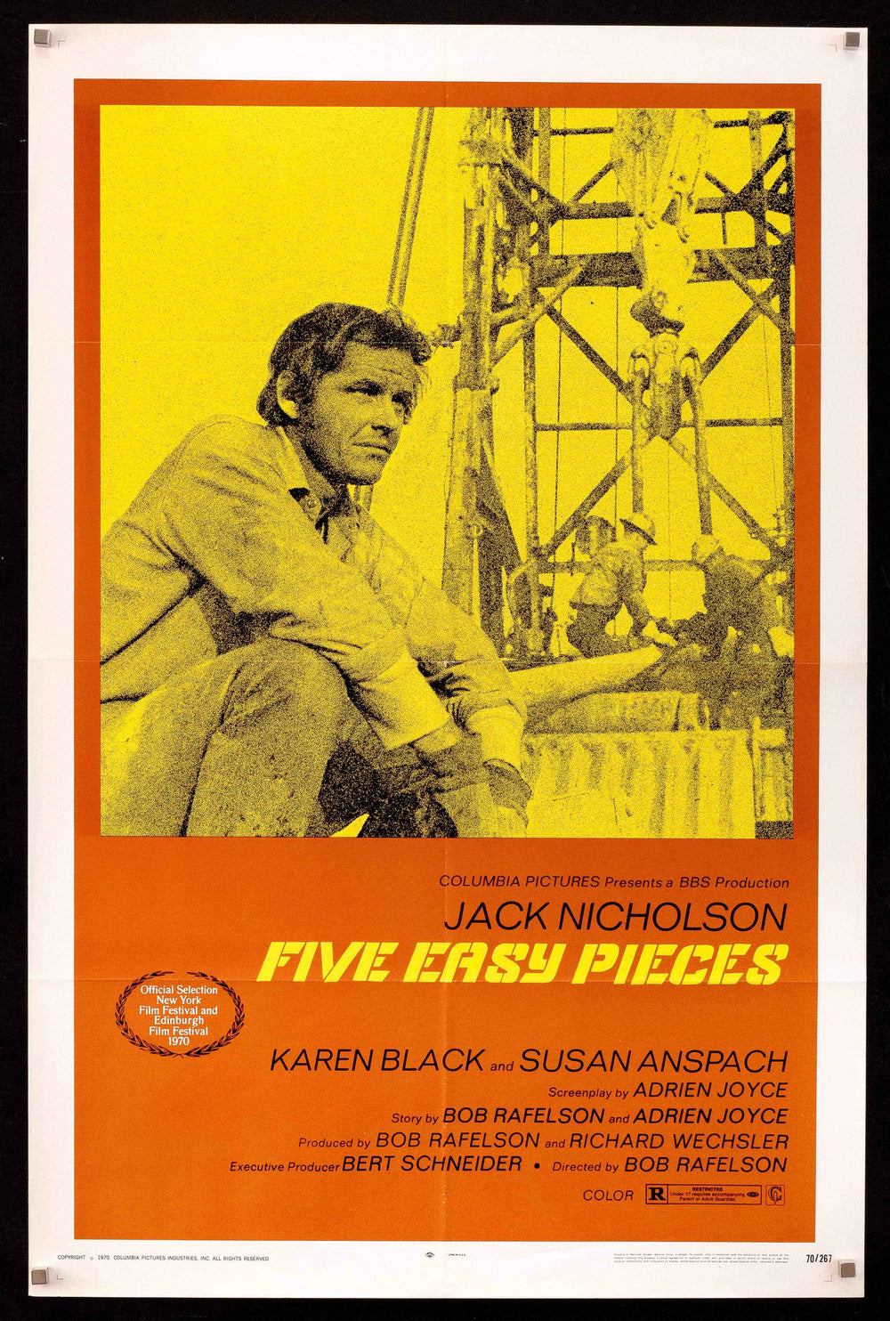 Five Easy Pieces Original Vintage Movie Poster