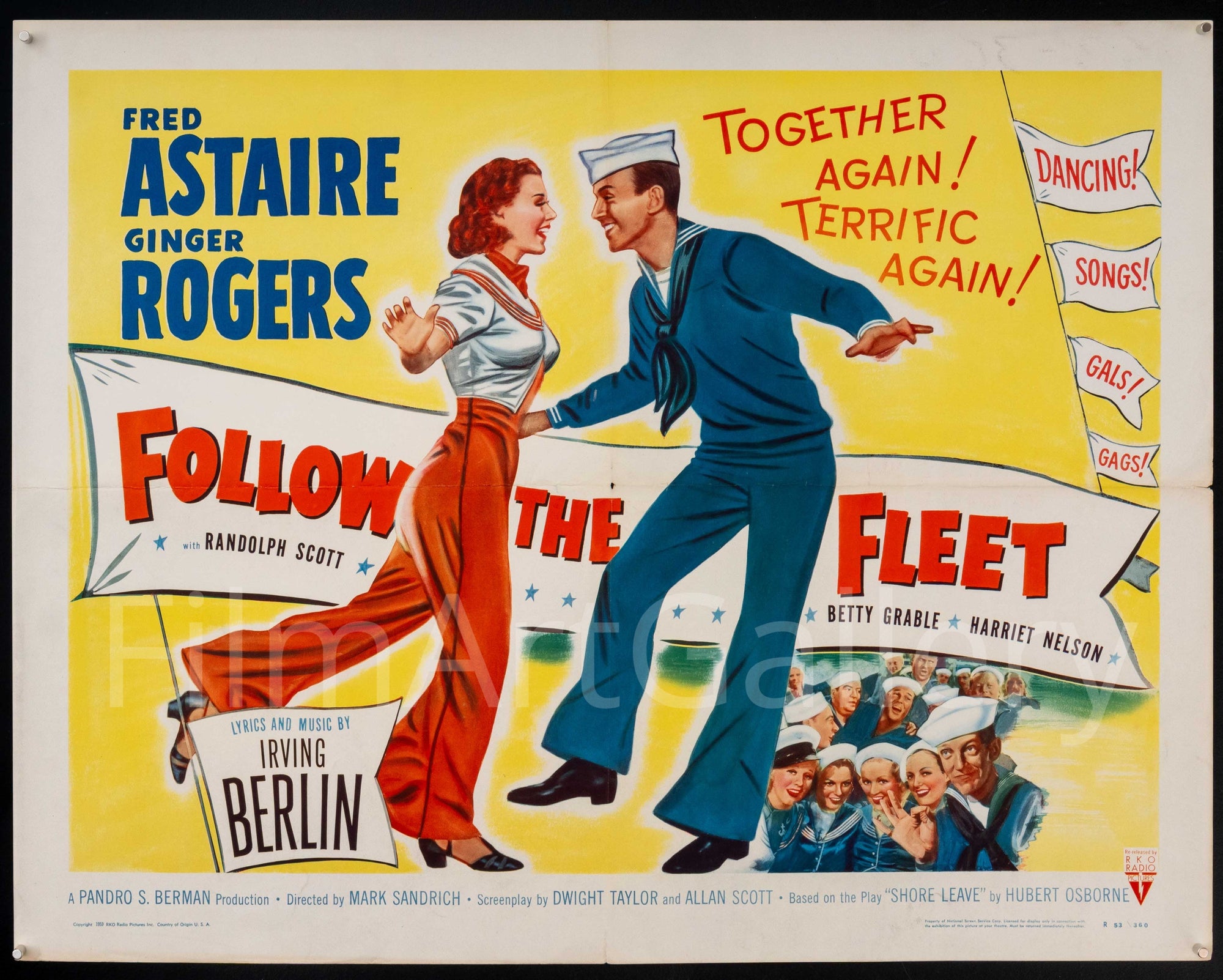 Follow the Fleet Half Sheet (22x28) Original Vintage Movie Poster