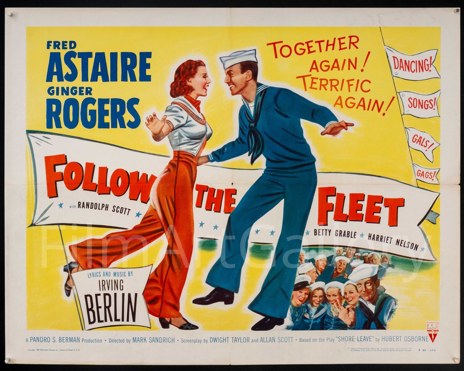 Follow the Fleet Original Vintage Movie Poster