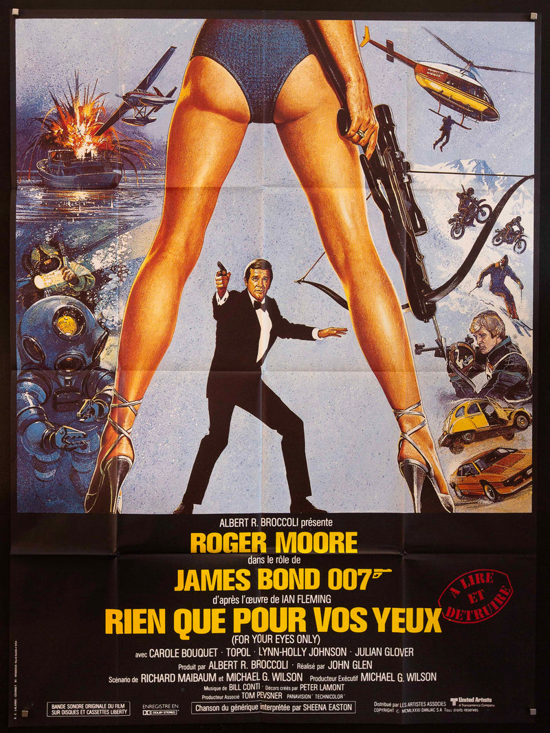 For Your Eyes Only French 1 panel (47x63) Original Vintage Movie Poster