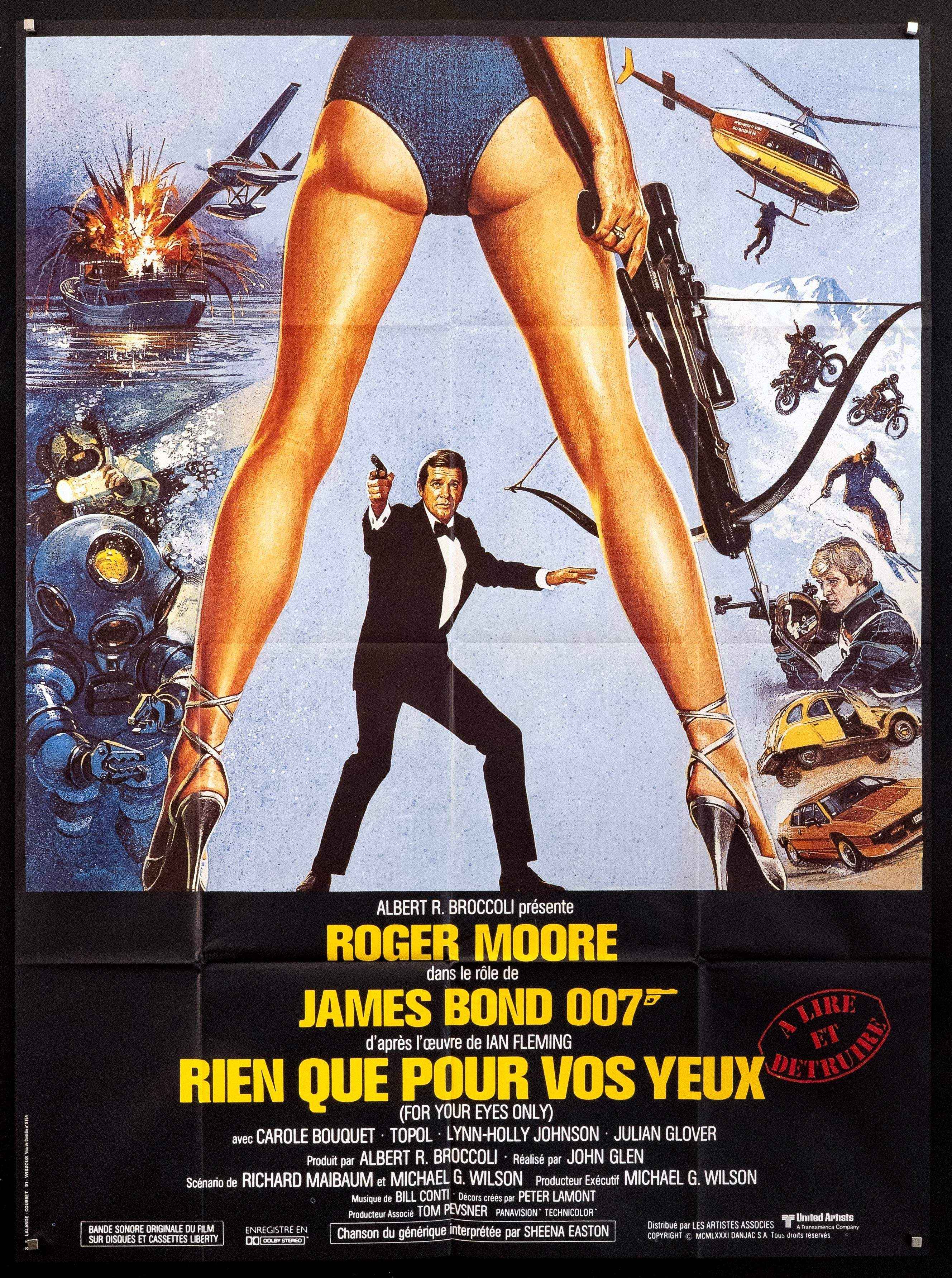 For Your Eyes Only Movie Poster 1981 French 1 panel (47x63)
