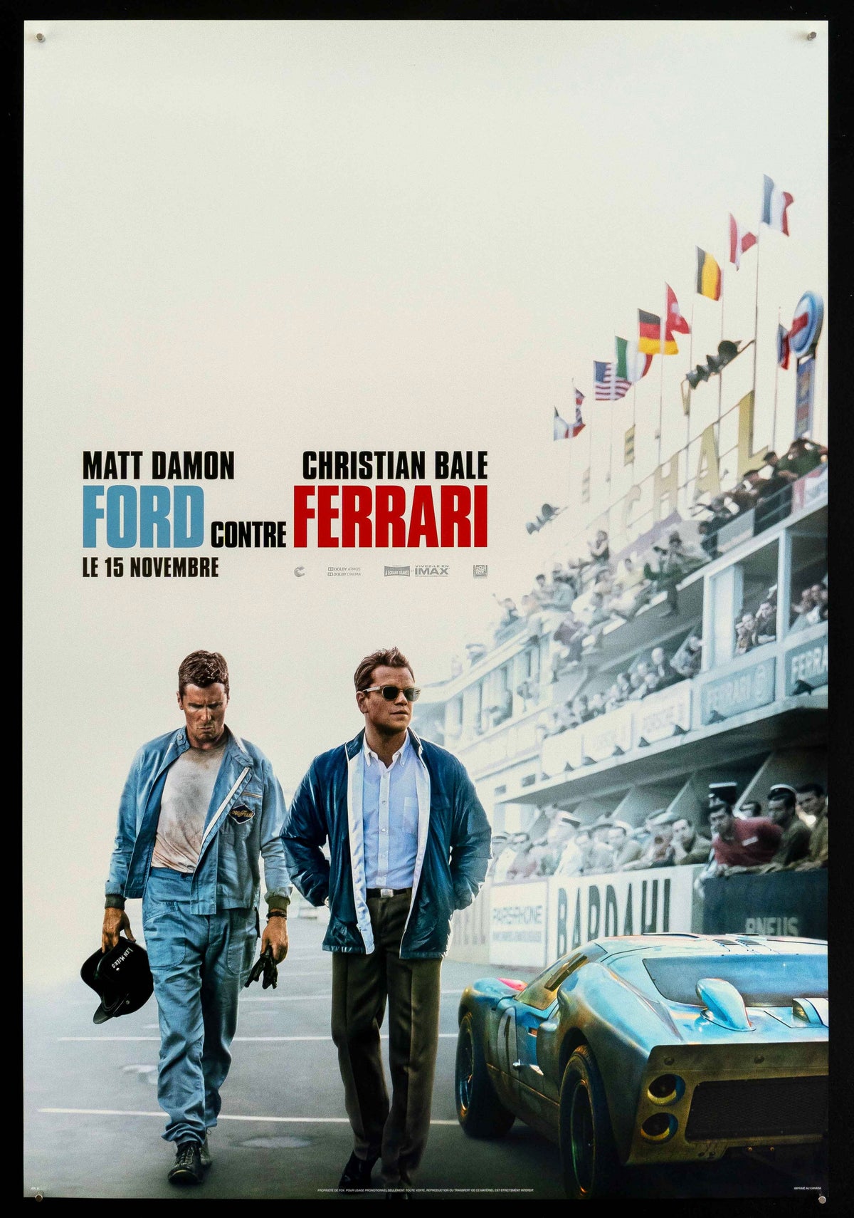 Ford V Ferrari Original Vintage Movie Poster