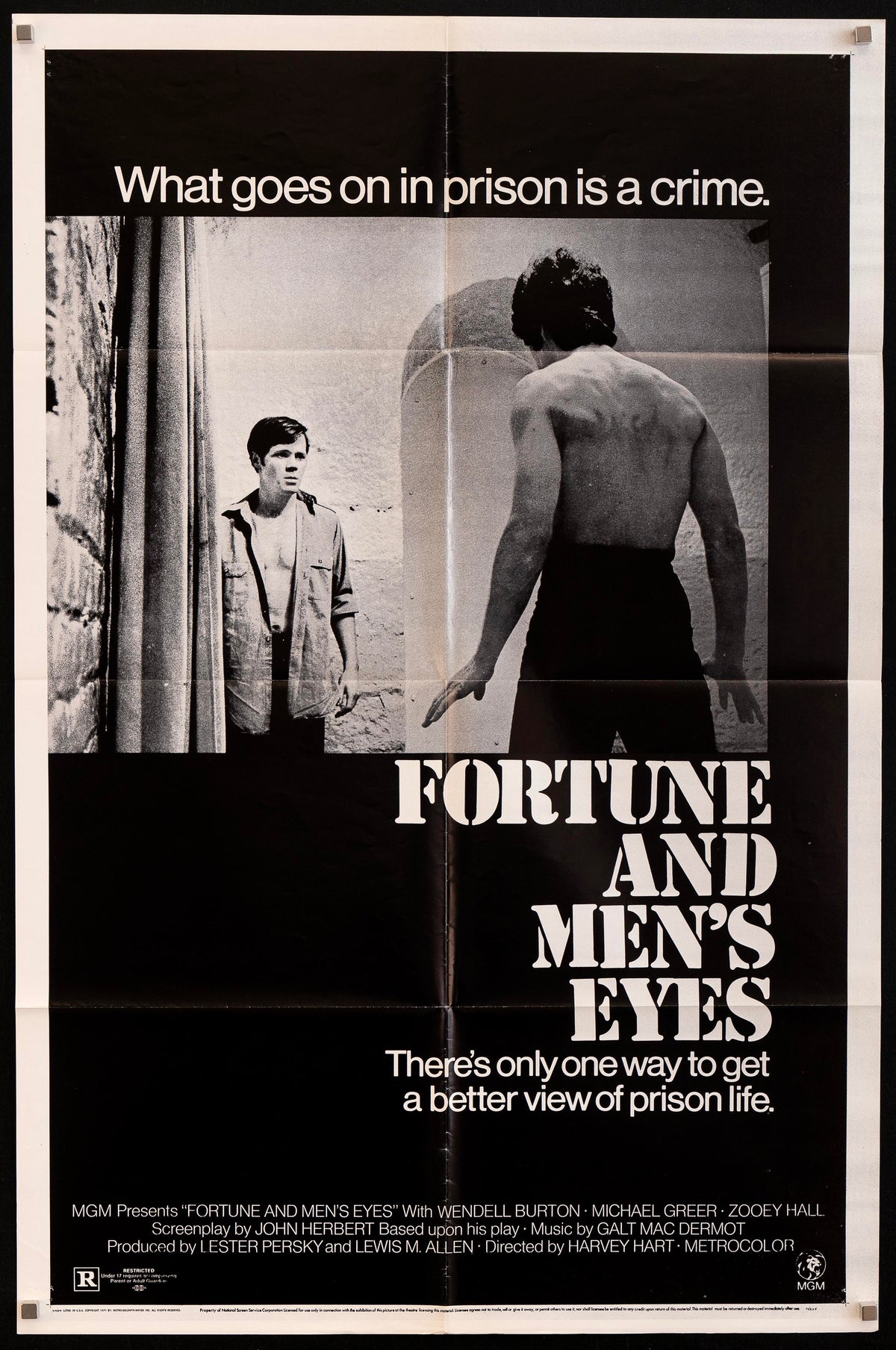Fortune and Men&#39;s Eyes 1 Sheet (27x41) Original Vintage Movie Poster