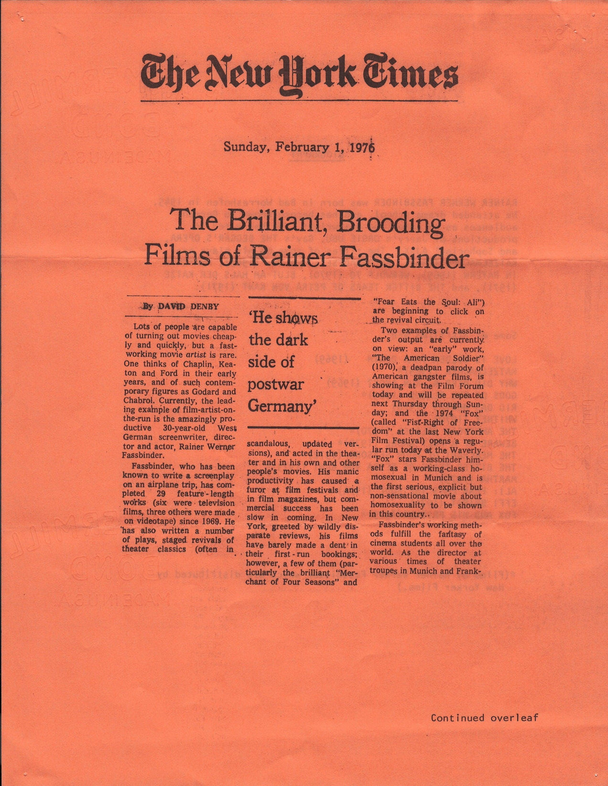 Fox and His Friends Original Vintage Movie Poster