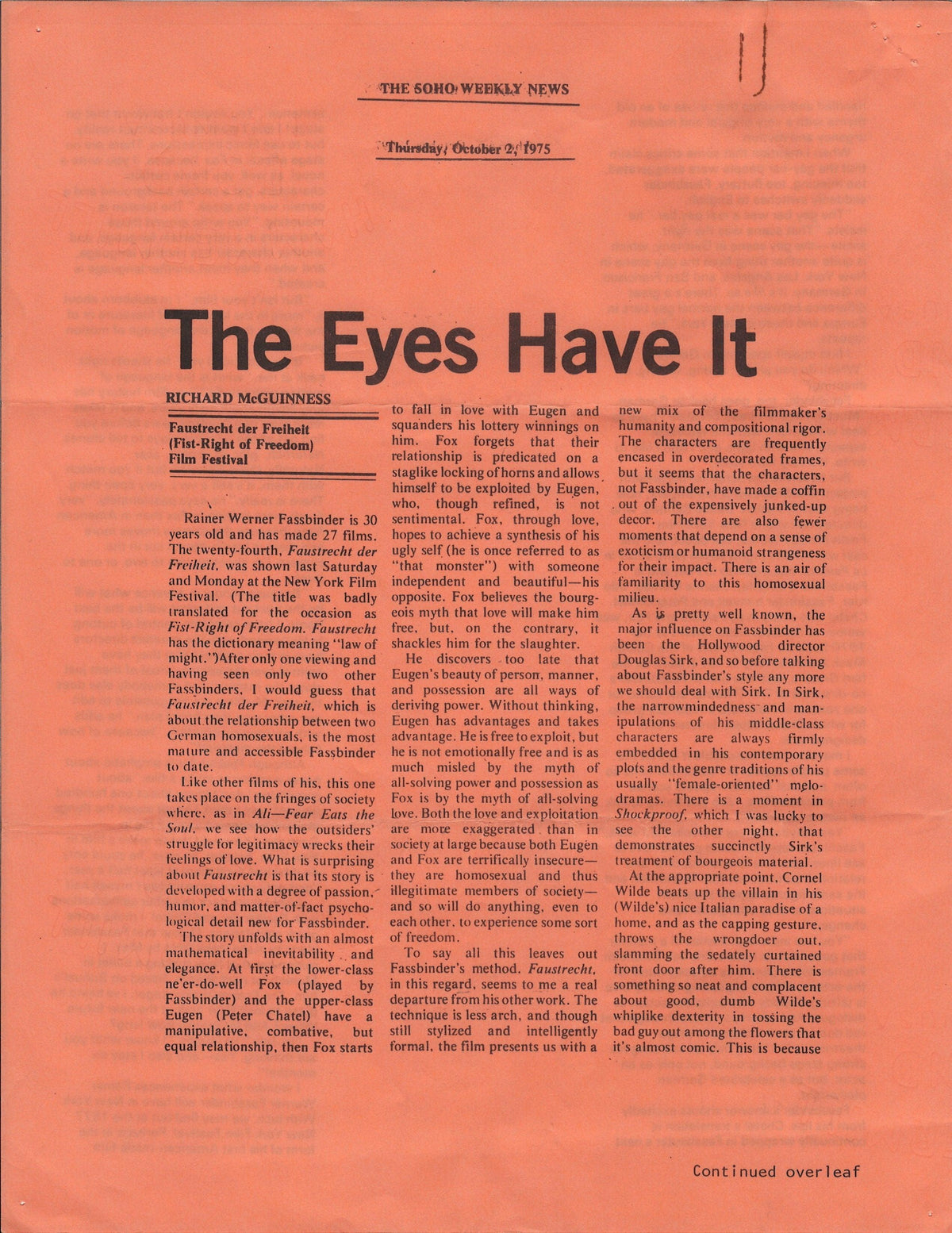 Fox and His Friends Original Vintage Movie Poster