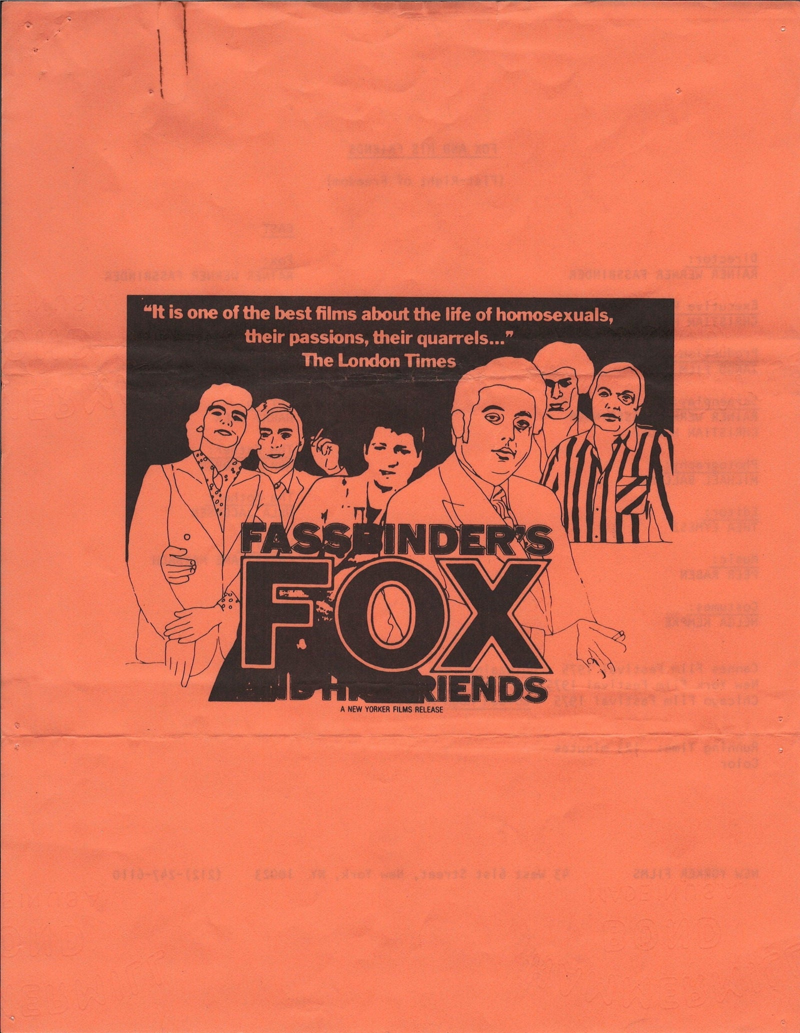 Fox and His Friends Original Vintage Movie Poster