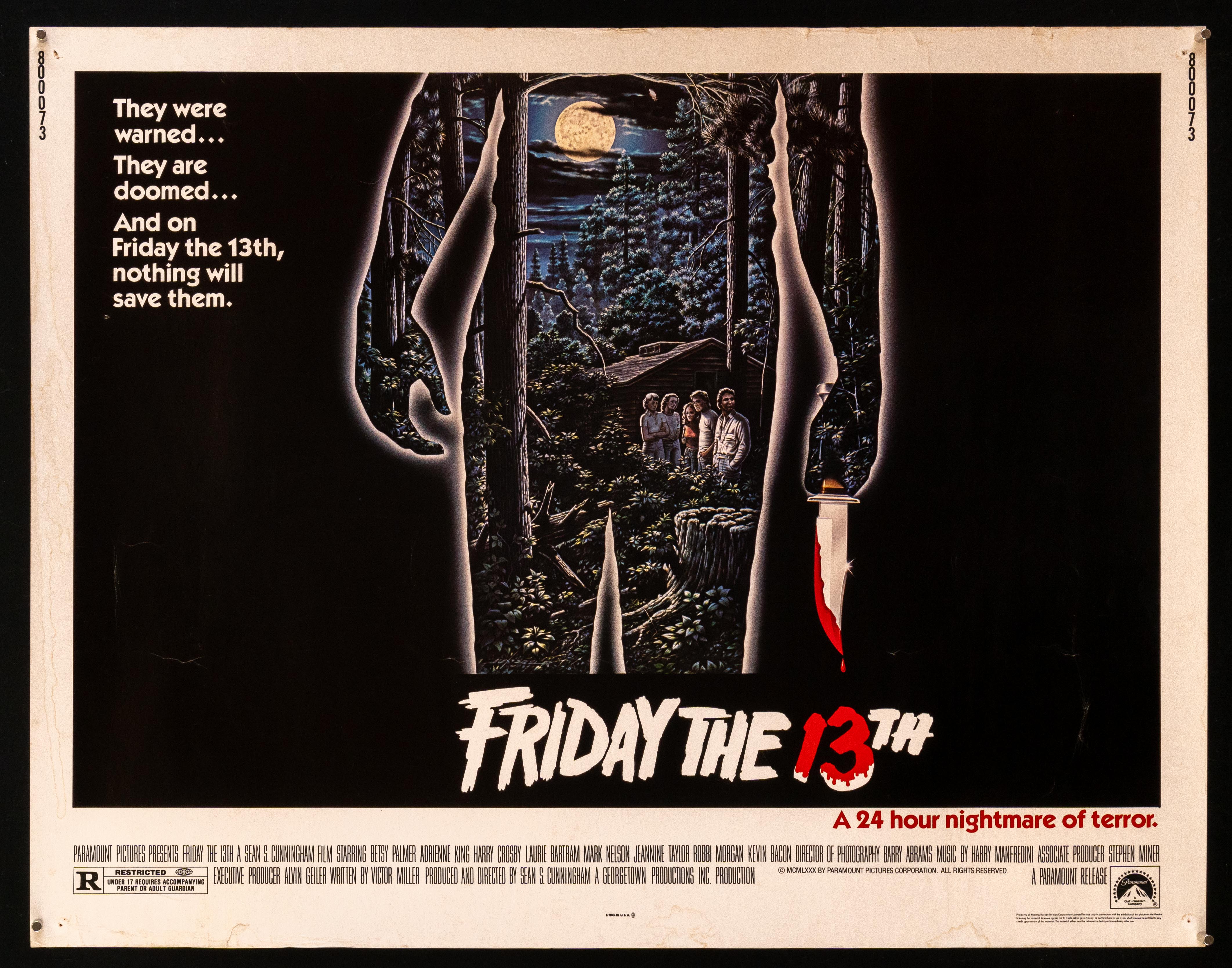 Friday The 13th Movie Poster 1980 Insert 14x36 friday-the-13th-movie-poster-1980-insert-14x36