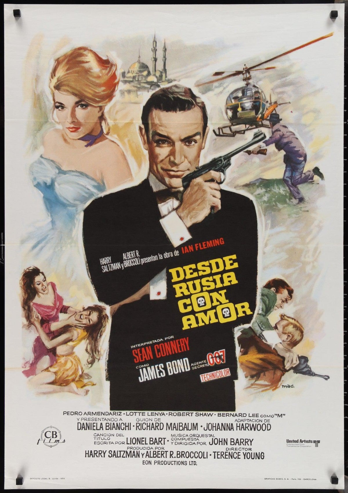 From Russia with Love 1 Sheet (27x41) Original Vintage Movie Poster