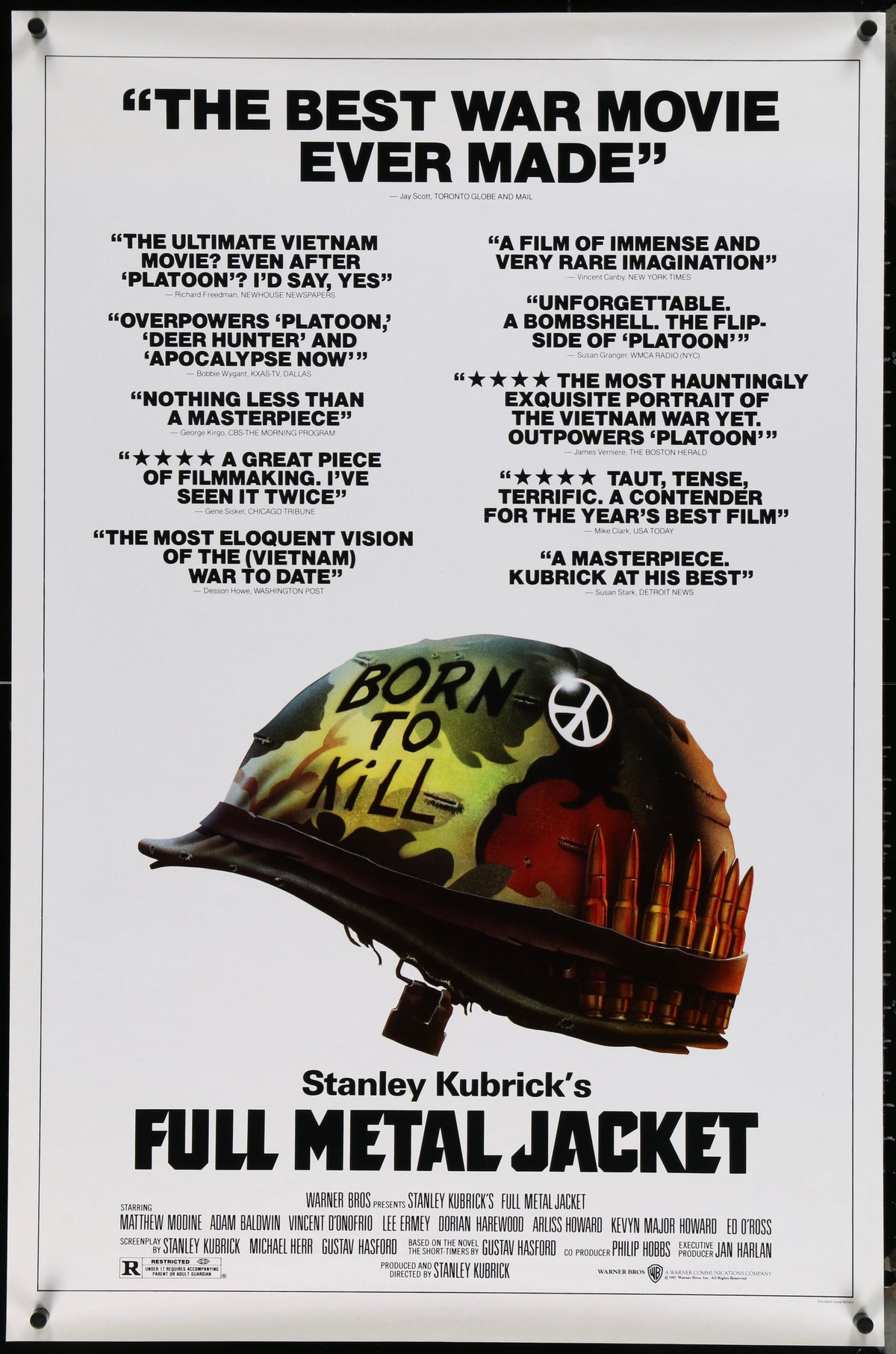 Full Metal Jacket 1 Sheet (27x41) Original Vintage Movie Poster