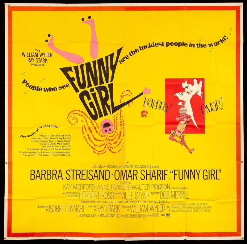 Funny Girl 6 Sheet (81x81) Original Vintage Movie Poster