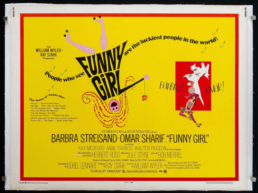Funny Girl Half Sheet (22x28) Original Vintage Movie Poster