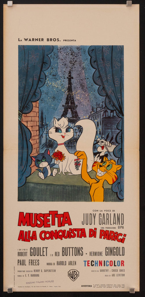 Gay Purr-ee (Musetta Alla Conquista Di Parigi) Italian Locandina (13x28) Original Vintage Movie Poster