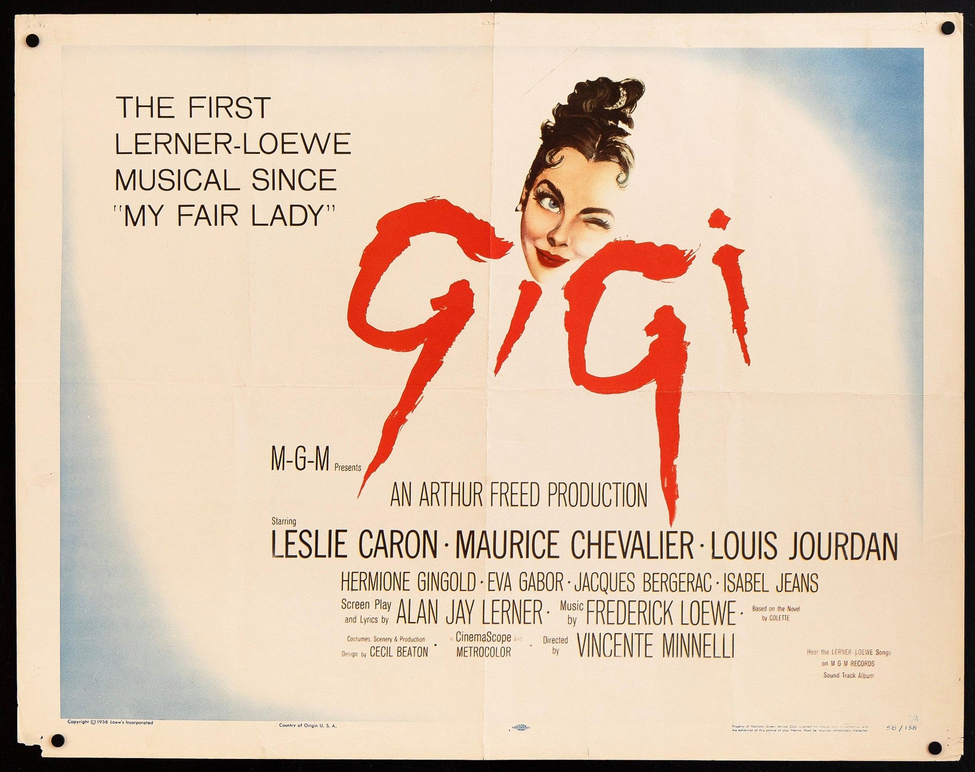 Gigi Half Sheet (22x28) Original Vintage Movie Poster