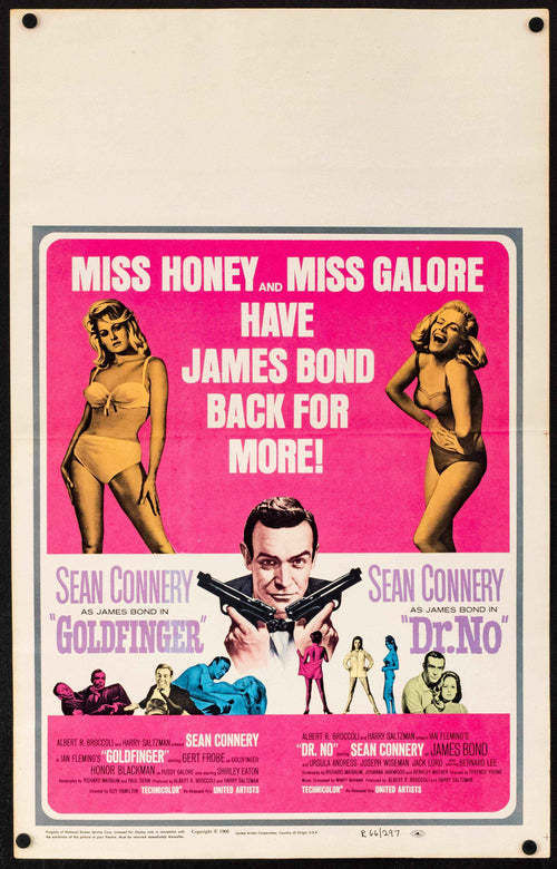 Goldfinger & Dr. No Original Vintage Movie Poster