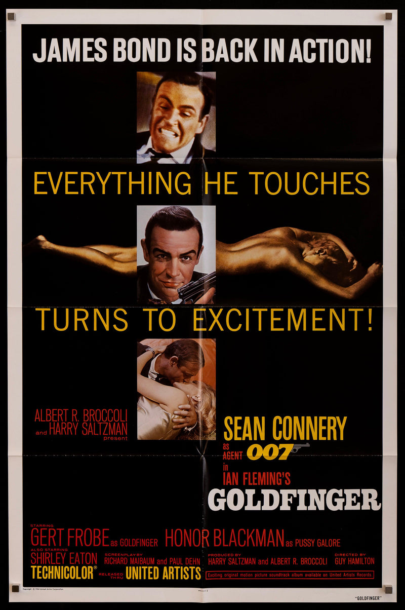 Goldfinger 1 Sheet (27x41) Original Vintage Movie Poster