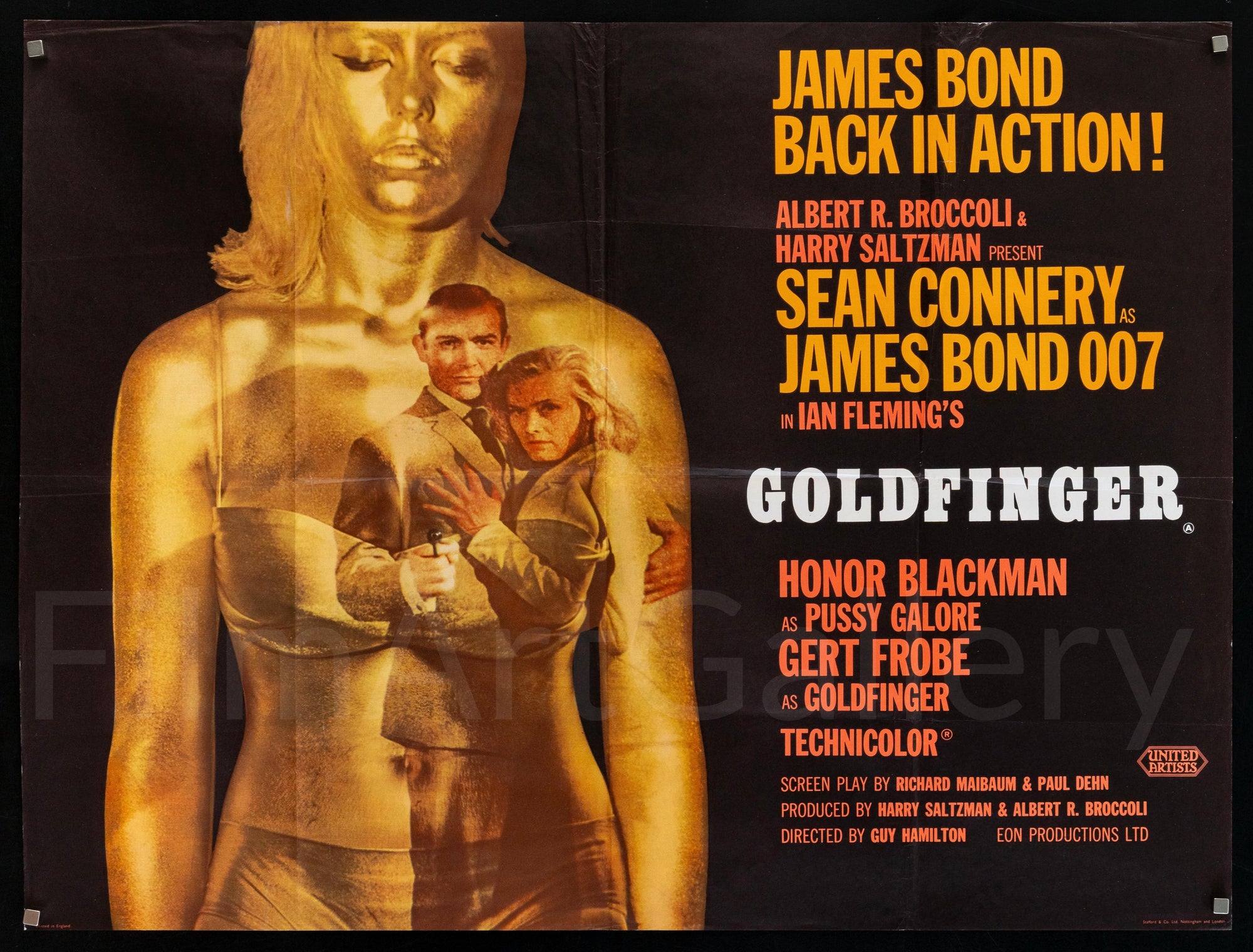 Goldfinger Original Vintage Movie Poster