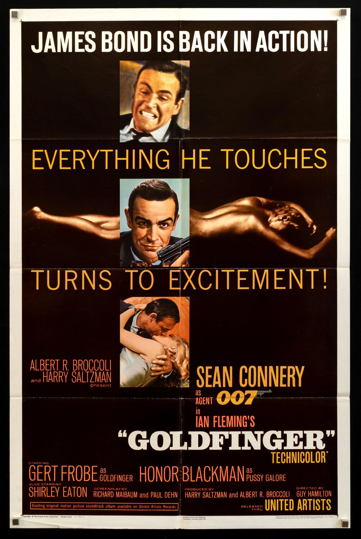 Goldfinger Original Vintage Movie Poster