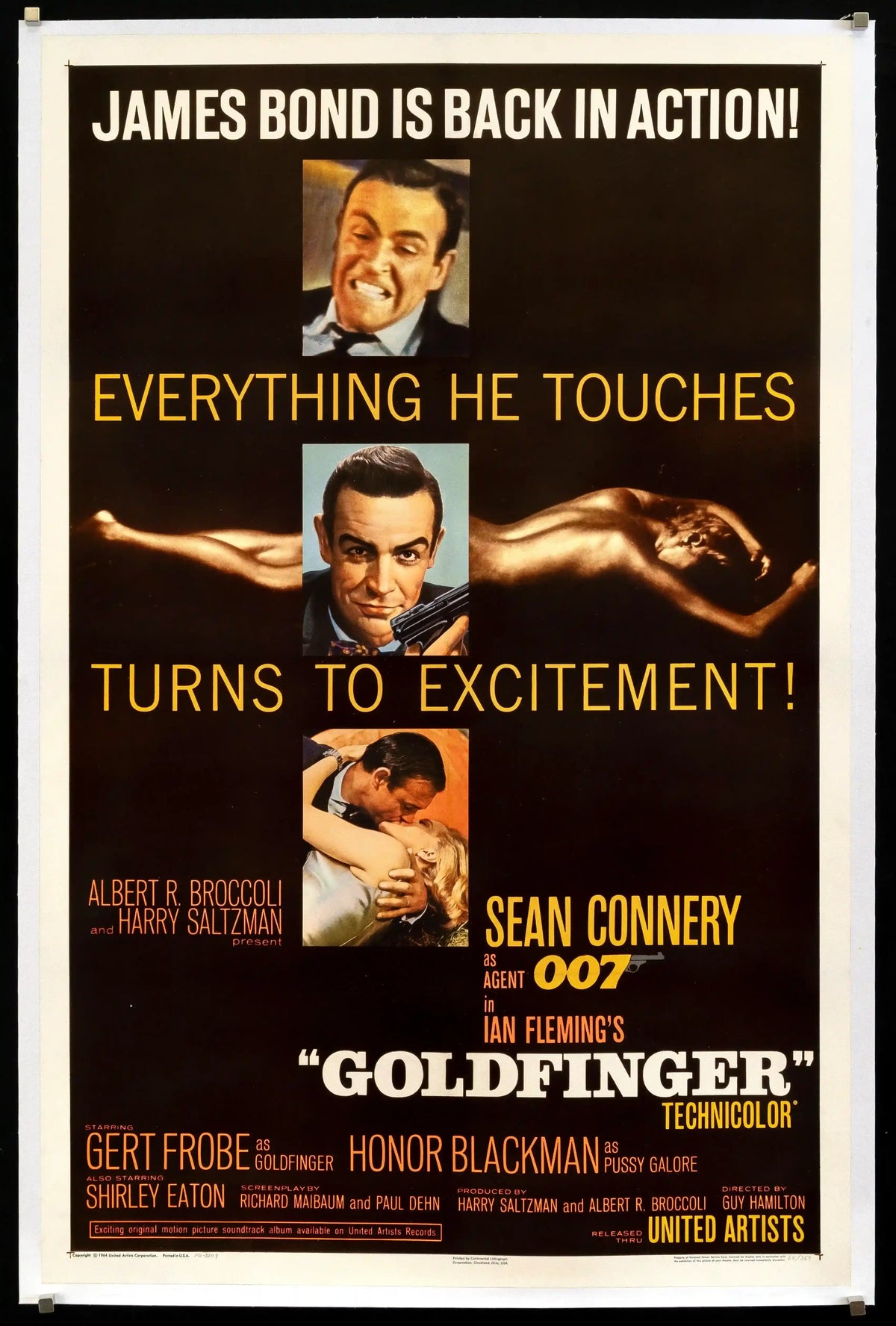 Goldfinger Original Vintage Movie Poster