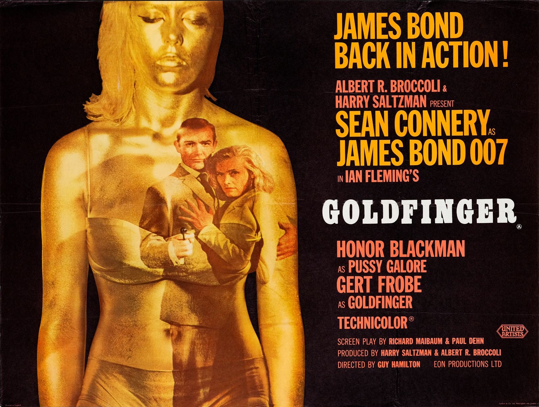 Goldfinger Original Vintage Movie Poster