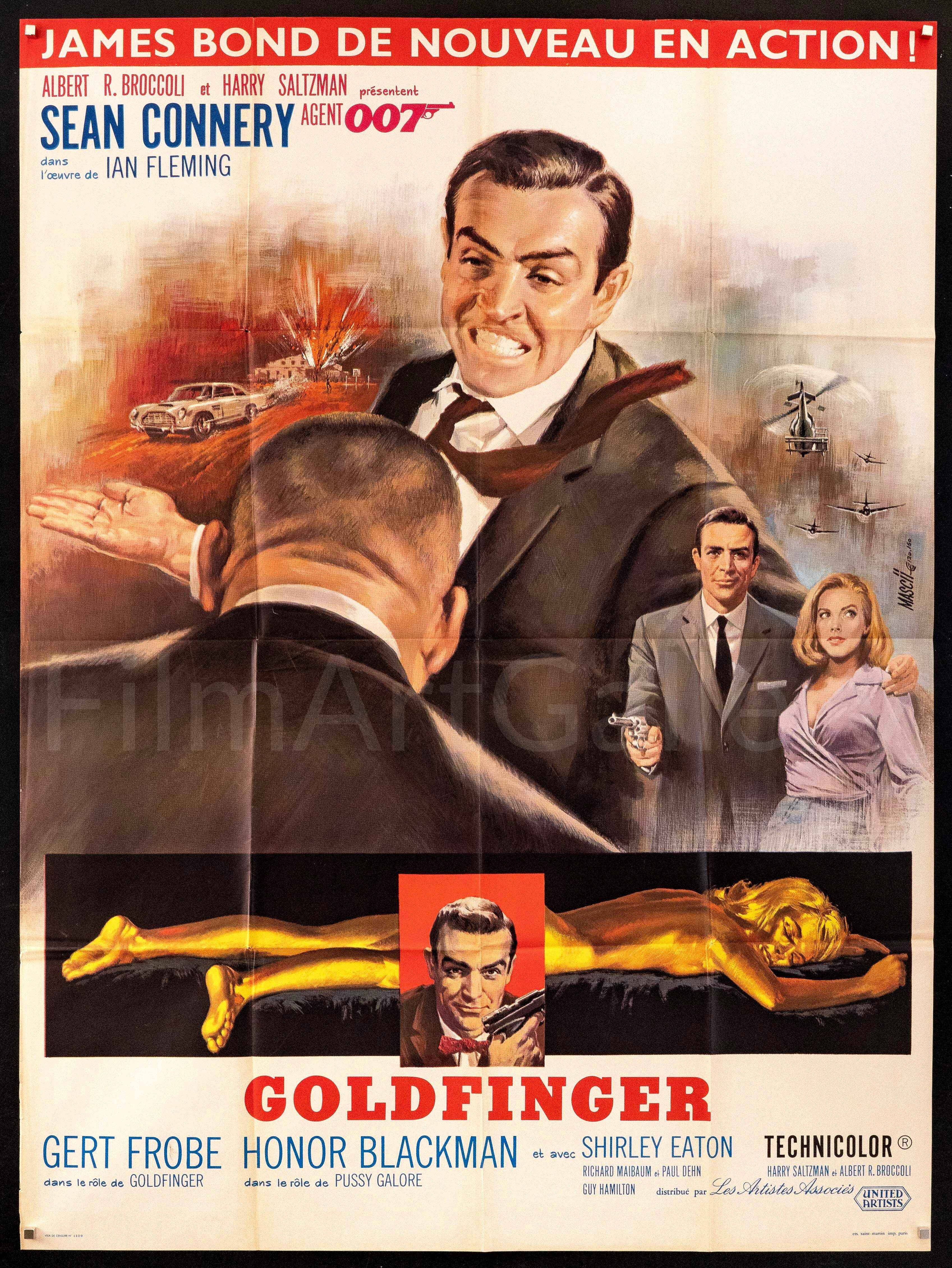 Goldfinger Movie Poster 1965 French 1 panel (47x63)