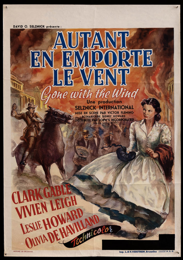 Gone With the Wind Belgian (14x22) Original Vintage Movie Poster