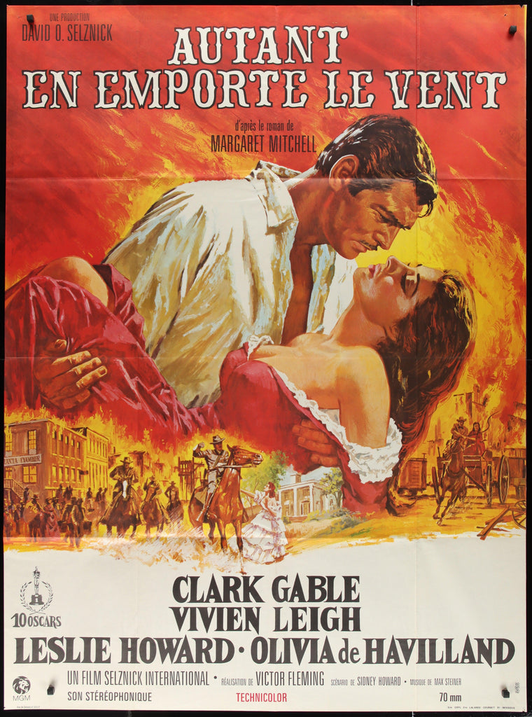 Gone With the Wind French 1 panel (47x63) Original Vintage Movie Poster