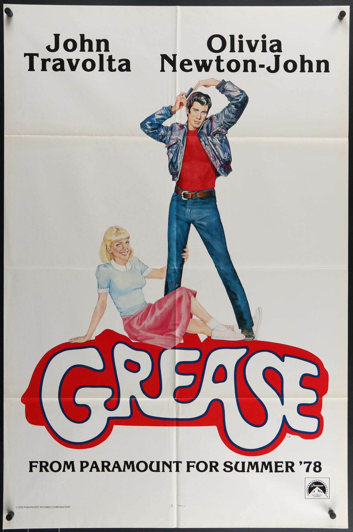 Grease 1 Sheet (27x41) Original Vintage Movie Poster