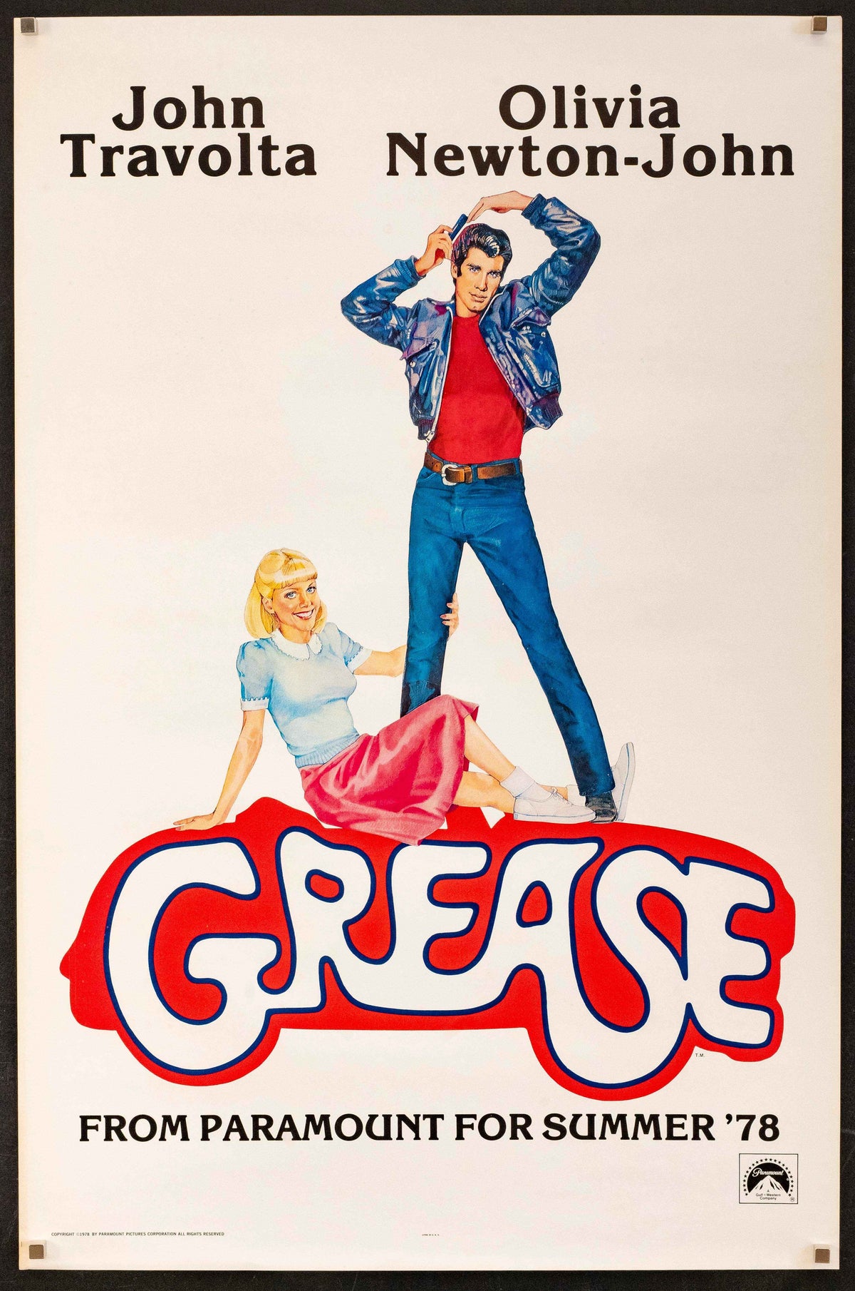 Grease Original Vintage Movie Poster